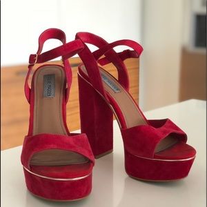 Steve Madden Red Platform Heel